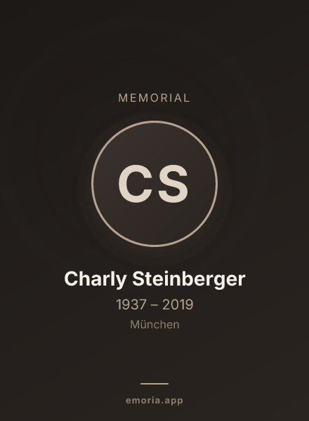 Memorial portrait of Charly Steinberger
