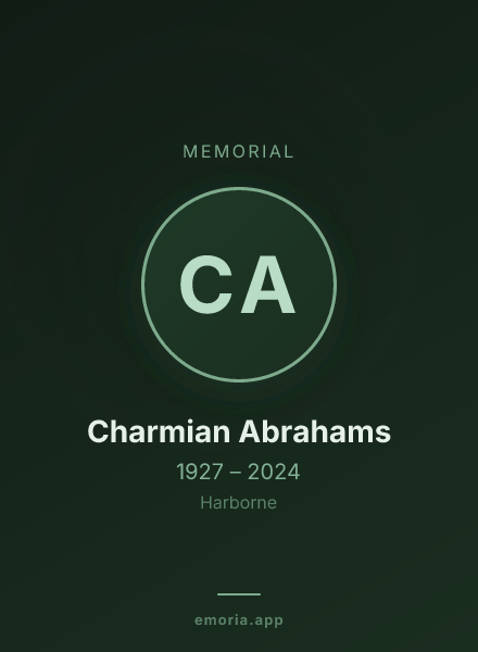 Memorial portrait of Charmian Abrahams