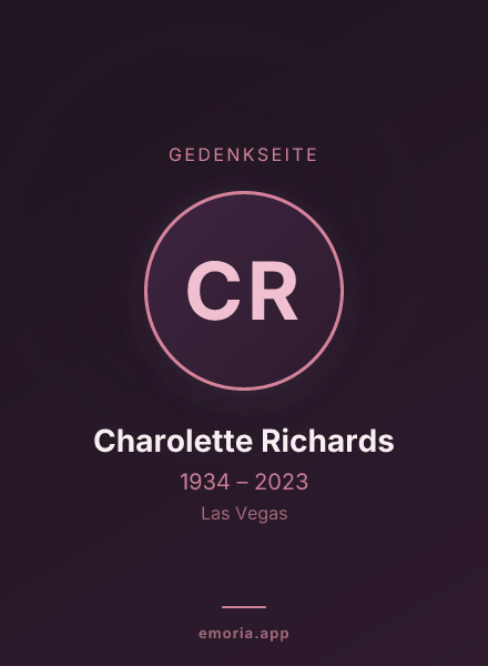 Gedenkportrait von Charolette Richards