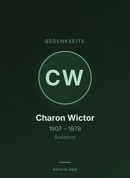 Gedenkportrait von Charon Wictor
