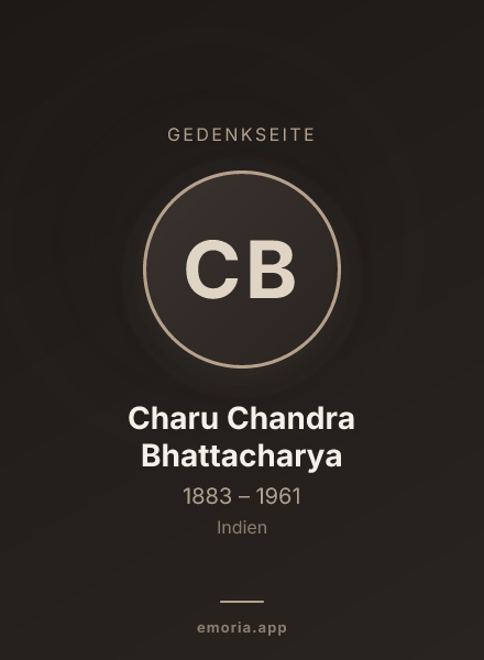 Gedenkportrait von Charu Chandra Bhattacharya