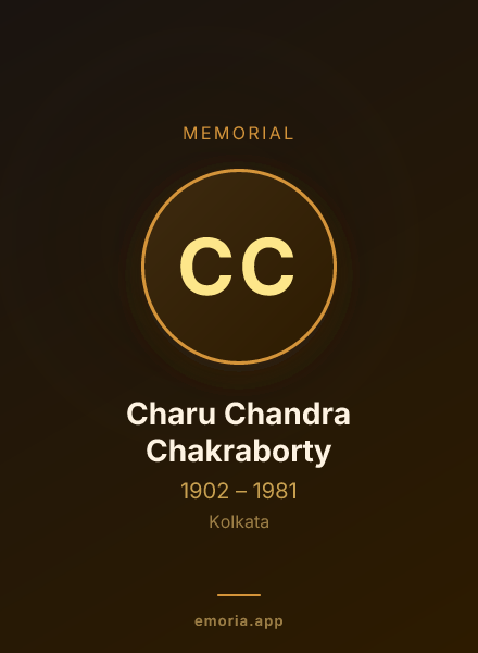 Memorial portrait of Charu Chandra Chakraborty