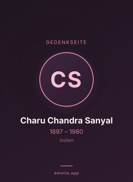 Gedenkportrait von Charu Chandra Sanyal