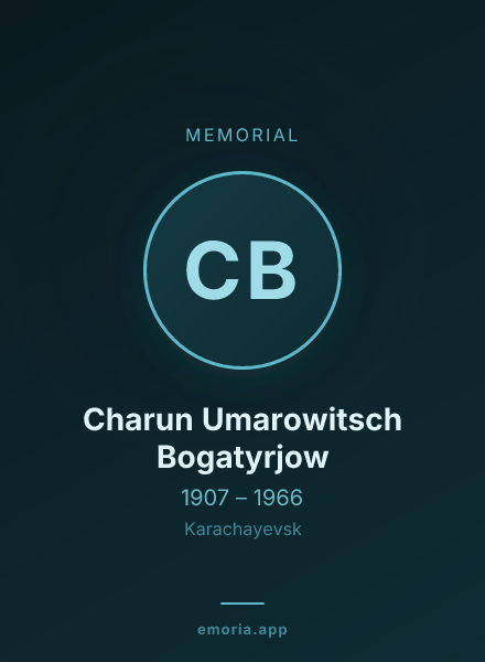 Memorial portrait of Charun Umarowitsch Bogatyrjow