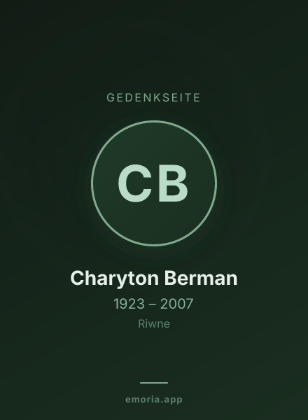 Gedenkportrait von Charyton Berman