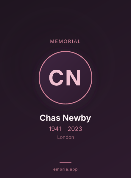 Memorial portrait of Chas Newby