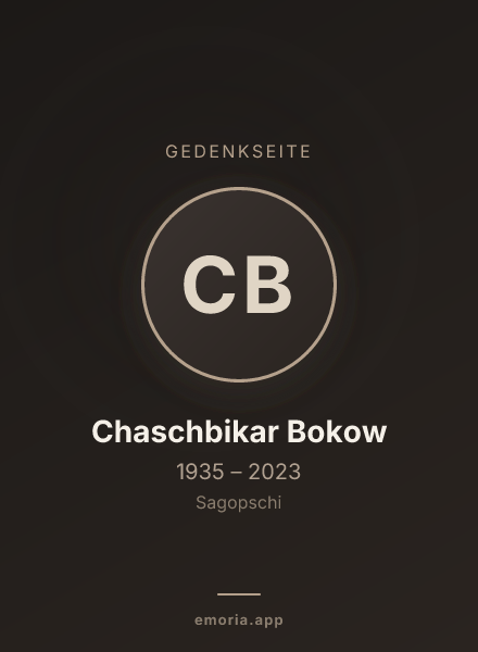 Gedenkportrait von Chaschbikar Bokow