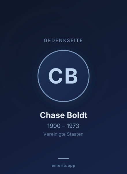 Gedenkportrait von Chase Boldt