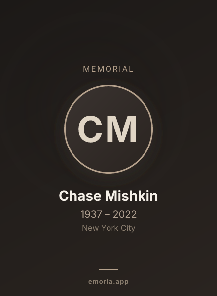 Memorial portrait of Chase Mishkin