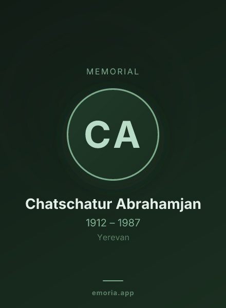 Memorial portrait of Chatschatur Abrahamjan