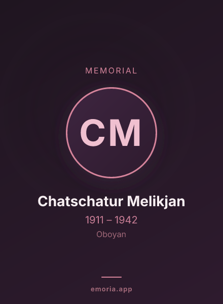 Memorial portrait of Chatschatur Melikjan