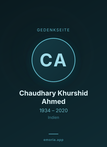 Gedenkportrait von Chaudhary Khurshid Ahmed