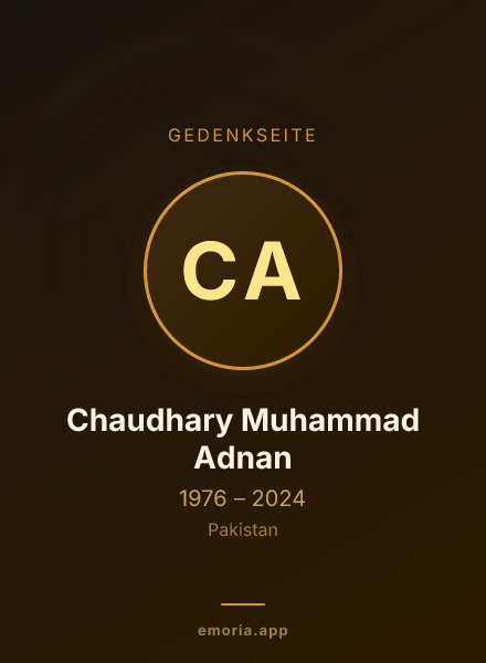 Gedenkportrait von Chaudhary Muhammad Adnan