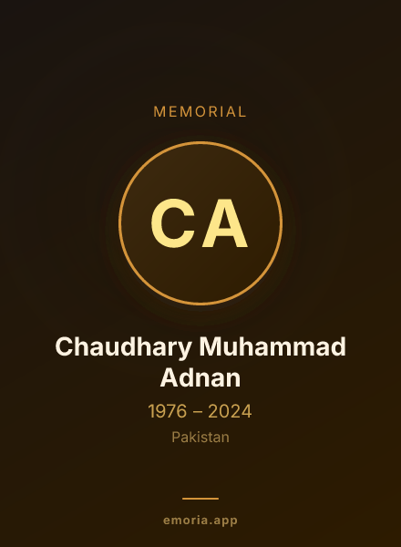 Memorial portrait of Chaudhary Muhammad Adnan