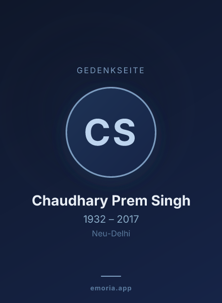 Gedenkportrait von Chaudhary Prem Singh