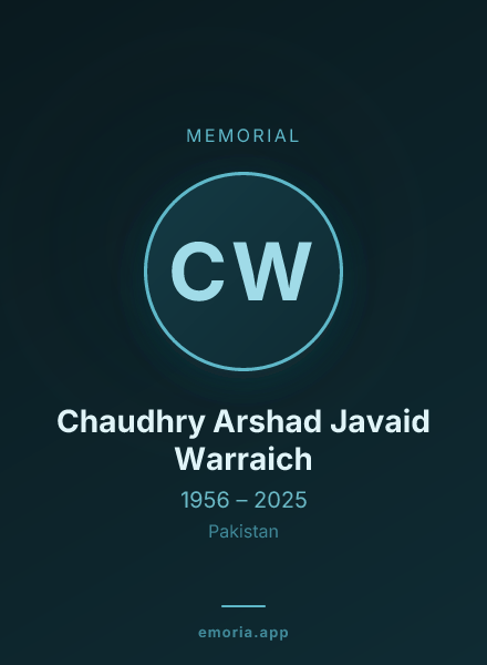 Memorial portrait of Chaudhry Arshad Javaid Warraich