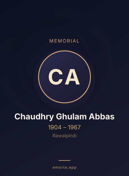 Memorial portrait of Chaudhry Ghulam Abbas