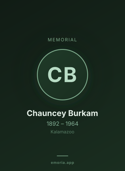 Memorial portrait of Chauncey Burkam