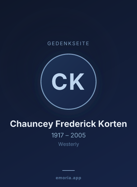 Gedenkportrait von Chauncey Frederick Korten