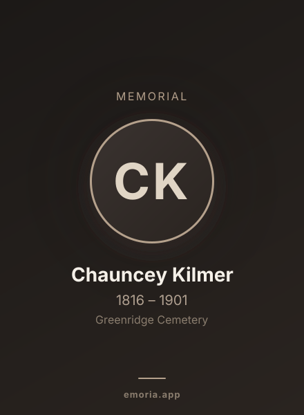 Memorial portrait of Chauncey Kilmer