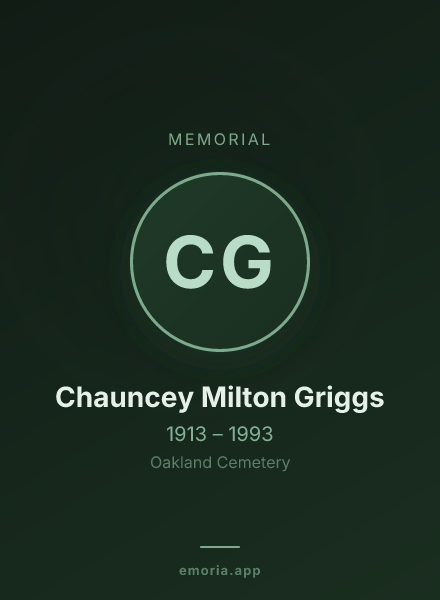 Memorial portrait of Chauncey Milton Griggs