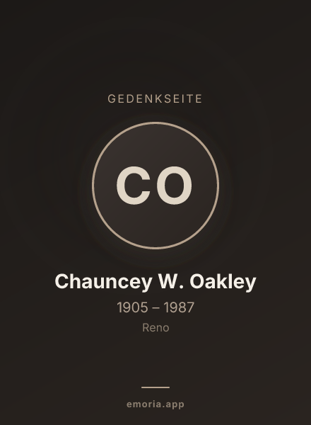 Gedenkportrait von Chauncey W. Oakley