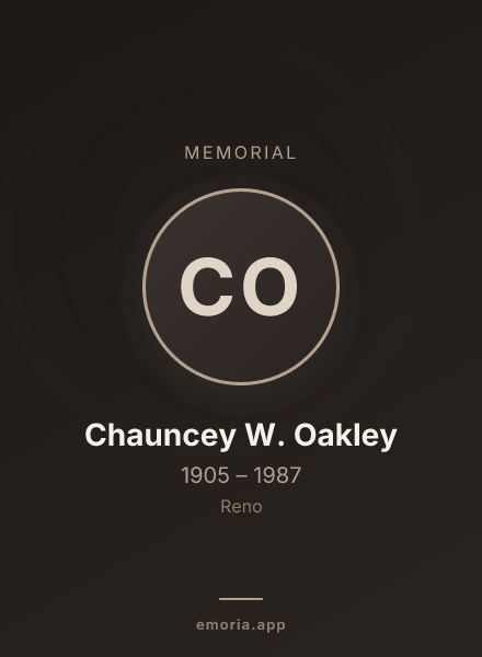 Memorial portrait of Chauncey W. Oakley