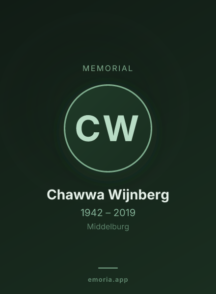 Memorial portrait of Chawwa Wijnberg