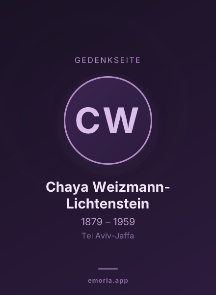 Gedenkportrait von Chaya Weizmann-Lichtenstein