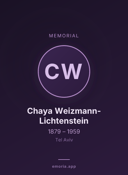 Memorial portrait of Chaya Weizmann-Lichtenstein
