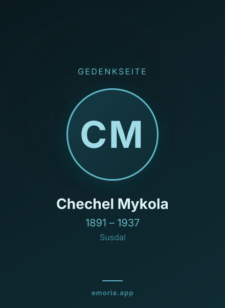 Gedenkportrait von Chechel Mykola
