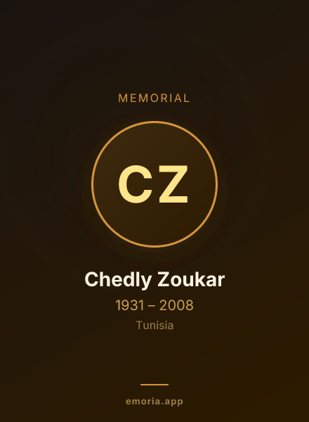 Memorial portrait of Chedly Zoukar