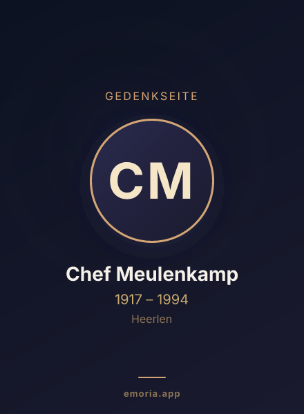 Gedenkportrait von Chef Meulenkamp