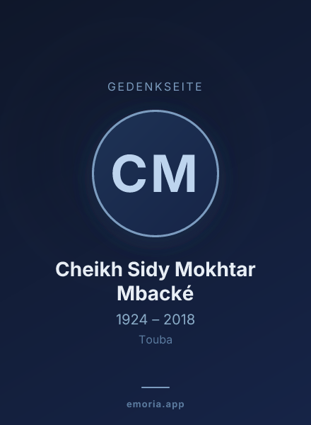 Gedenkportrait von Cheikh Sidy Mokhtar Mbacké