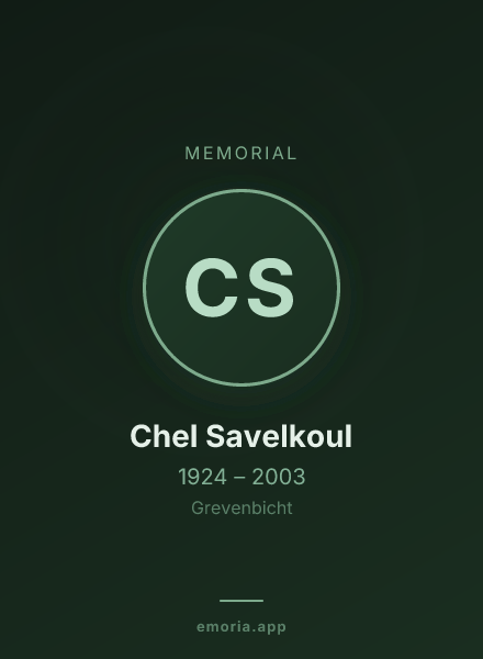Memorial portrait of Chel Savelkoul