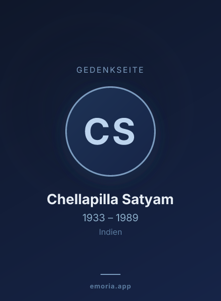 Gedenkportrait von Chellapilla Satyam