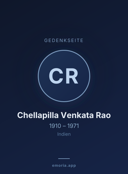 Gedenkportrait von Chellapilla Venkata Rao