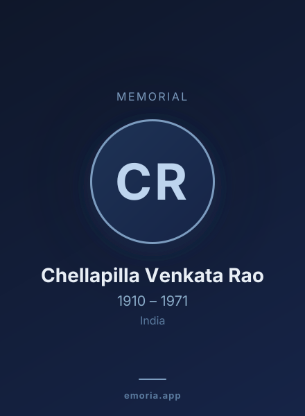 Memorial portrait of Chellapilla Venkata Rao