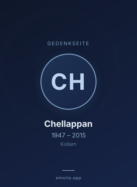 Gedenkportrait von Chellappan