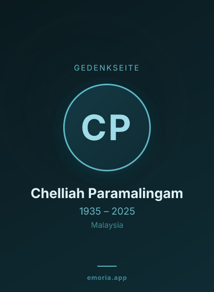 Gedenkportrait von Chelliah Paramalingam