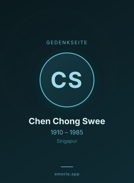 Gedenkportrait von Chen Chong Swee