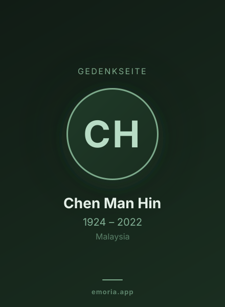 Gedenkportrait von Chen Man Hin