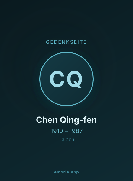Gedenkportrait von Chen Qing-fen