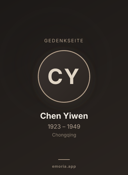 Gedenkportrait von Chen Yiwen