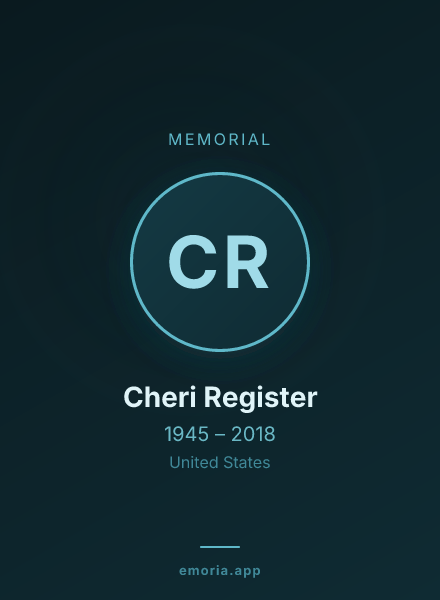 Memorial portrait of Cheri Register