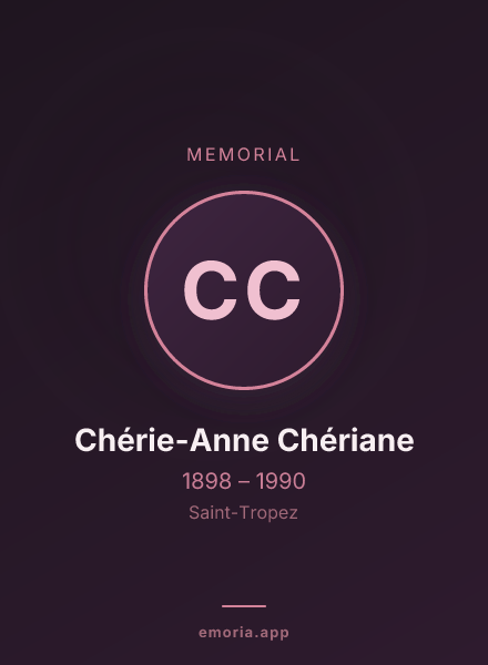 Memorial portrait of Chérie-Anne Chériane