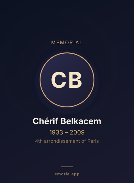 Memorial portrait of Chérif Belkacem