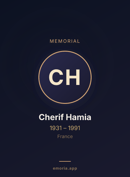 Memorial portrait of Cherif Hamia