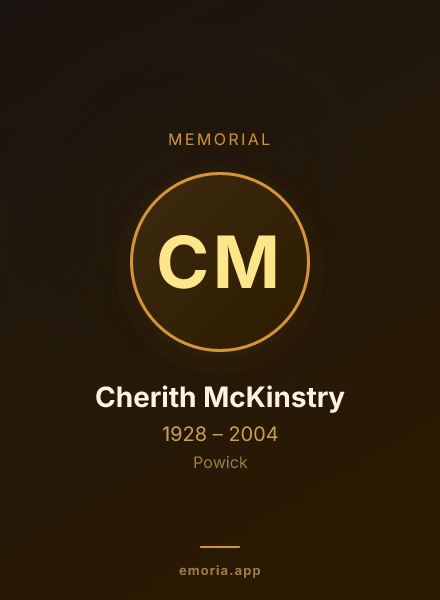 Memorial portrait of Cherith McKinstry