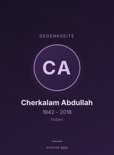Gedenkportrait von Cherkalam Abdullah